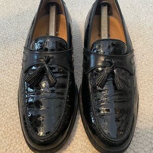 Johnston & Murphy Black Loafers with Tassel Detailing